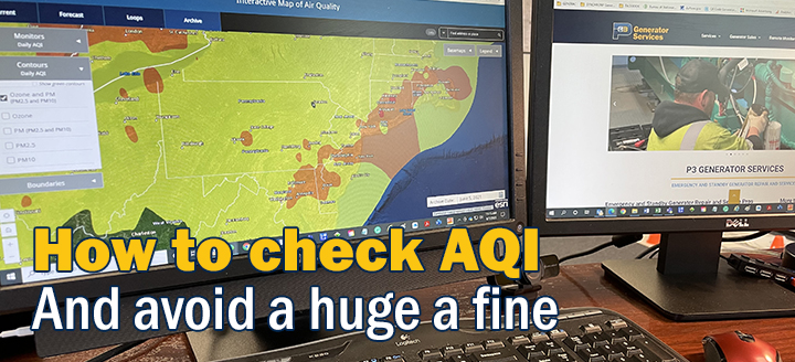 How to check AQI air quality for generator testing